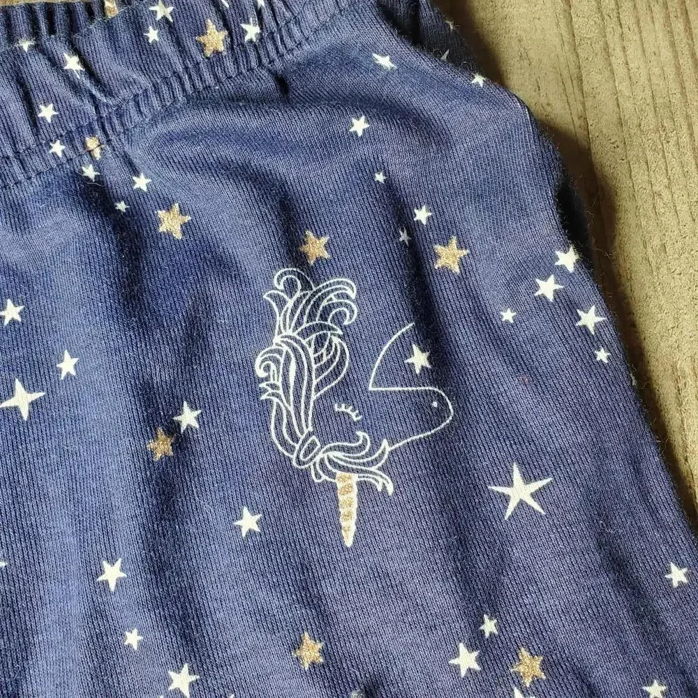 Children's Place Size 14 Blue White Gold Unicorn Leggings Casual Pants PJs